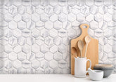 Marble Peel and Stick Hexagonal 3D Tiles